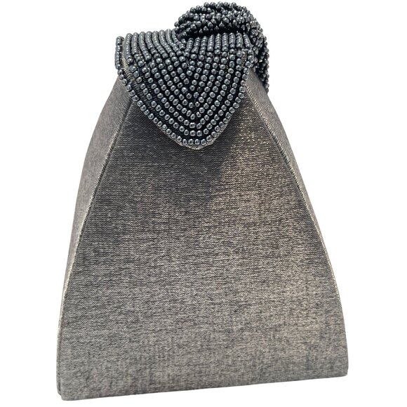 Bridal Formal Evening Hand Bag Purse Shoulder Clutch Beaded Strap Flap Closure - Picture 9 of 16